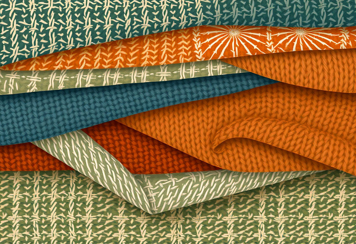 Swatches of wool and tweed fabric