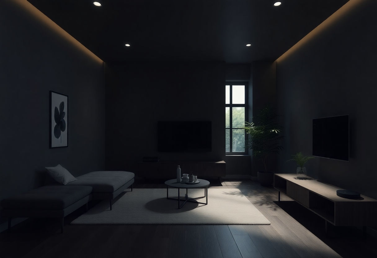 Mood lighting in a dark room