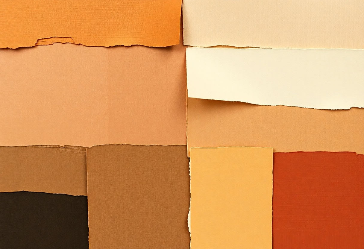 Color swatches in earthy and muted tones.