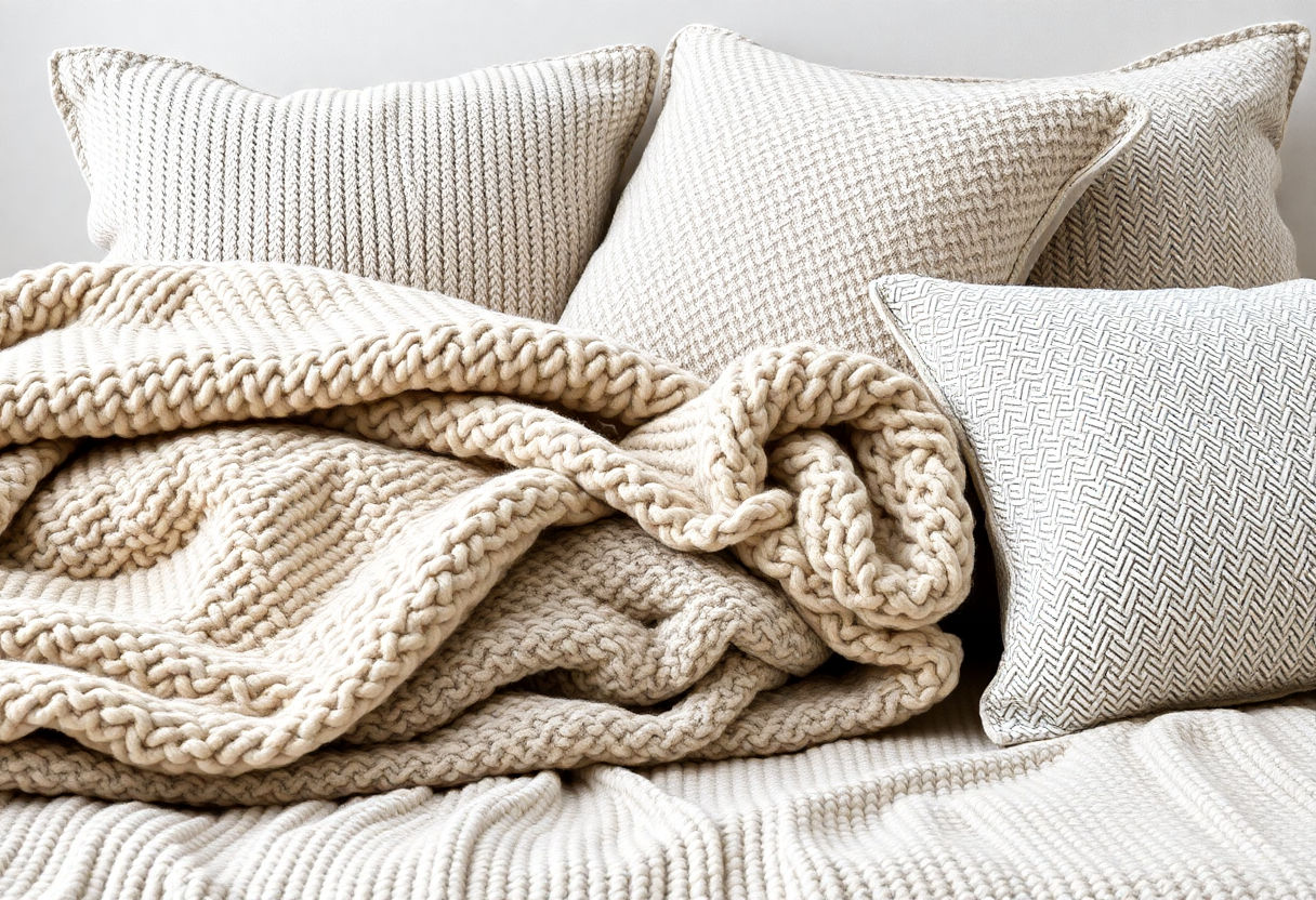 Textured blankets and pillows