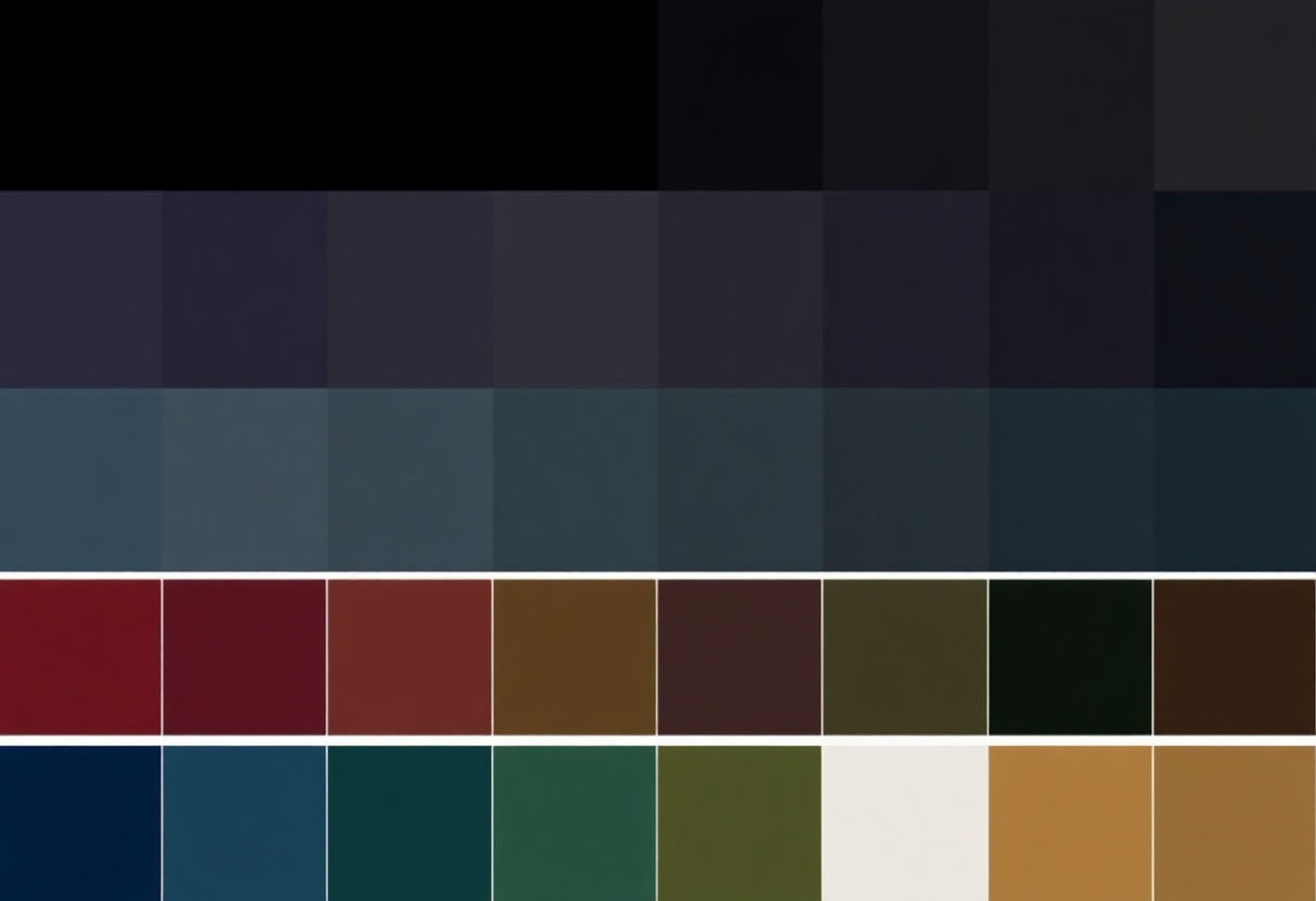 Color swatches typical of dark academia