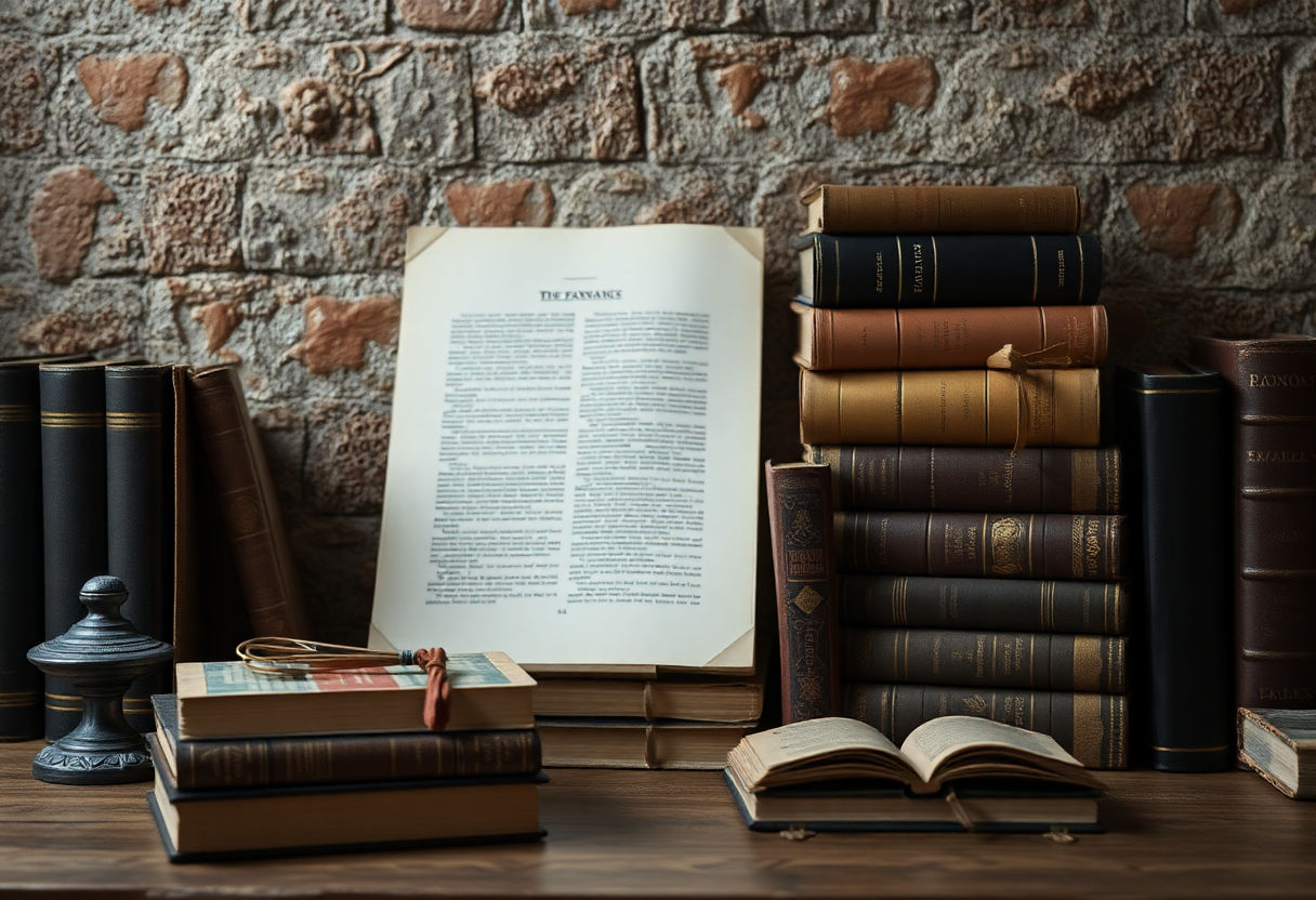 Vintage books and decor reflecting dark academia style