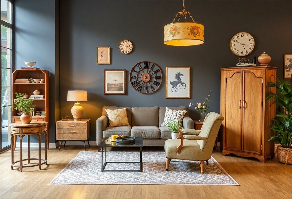 Vintage decor elements for interior design