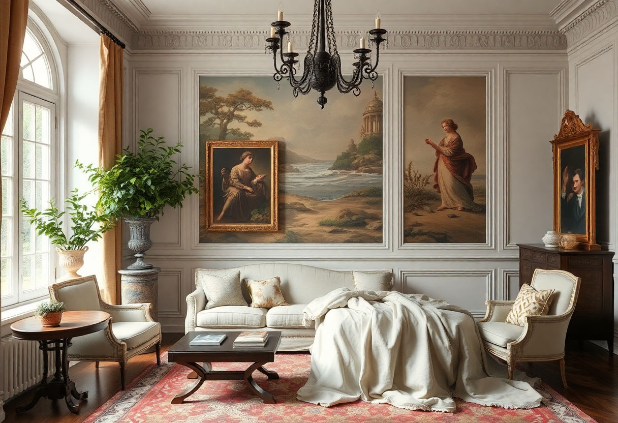 Classical art and literature influence on decor