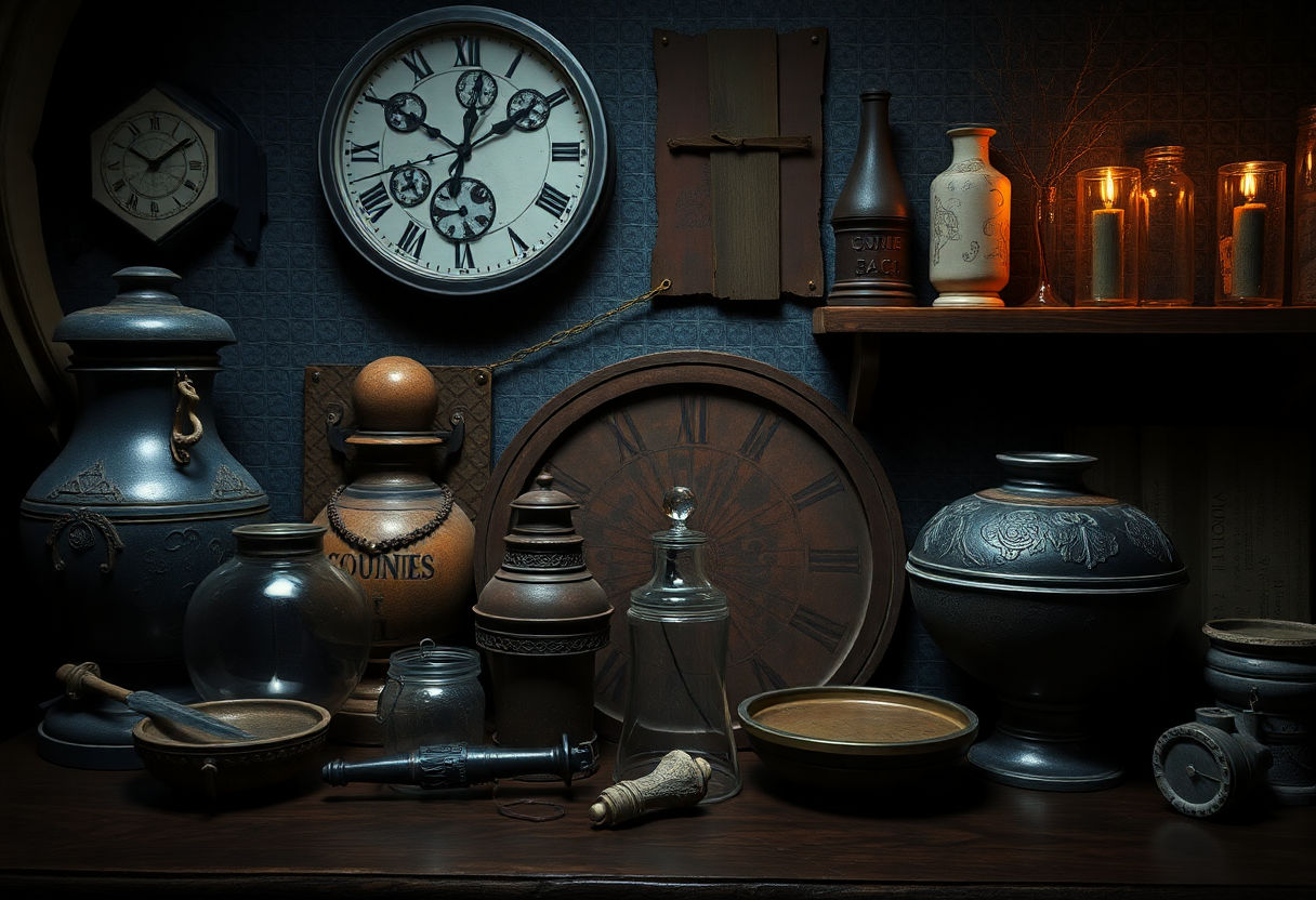 Dark academia inspired objects