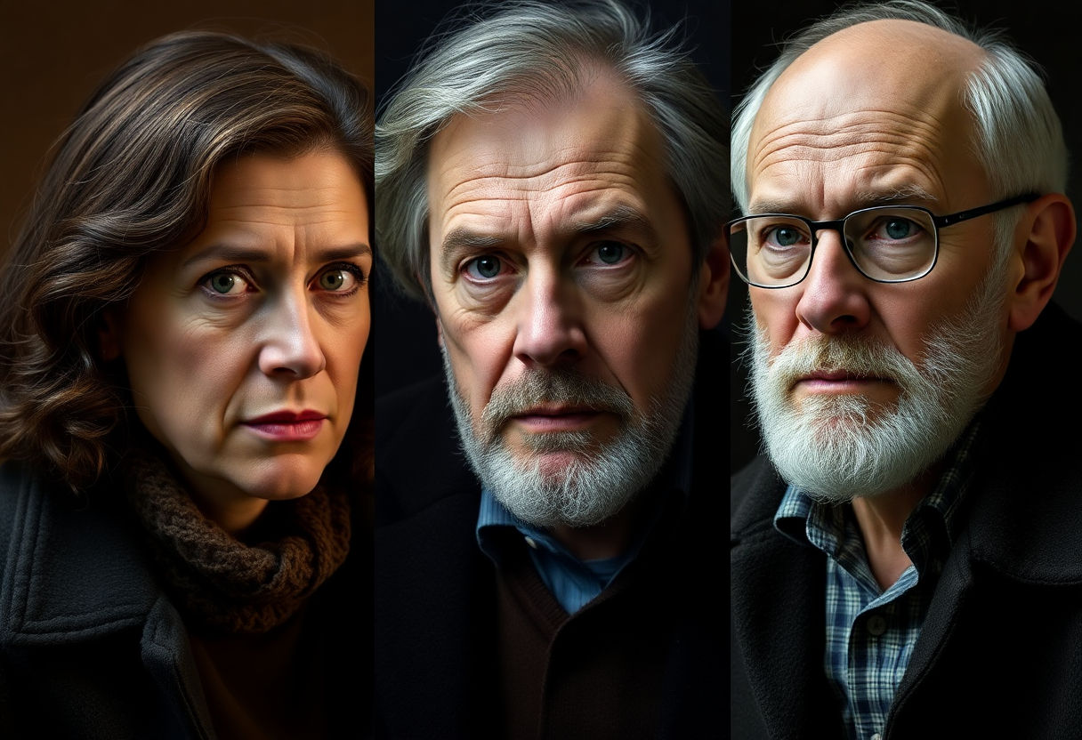 Portraits of famous academic thriller authors.