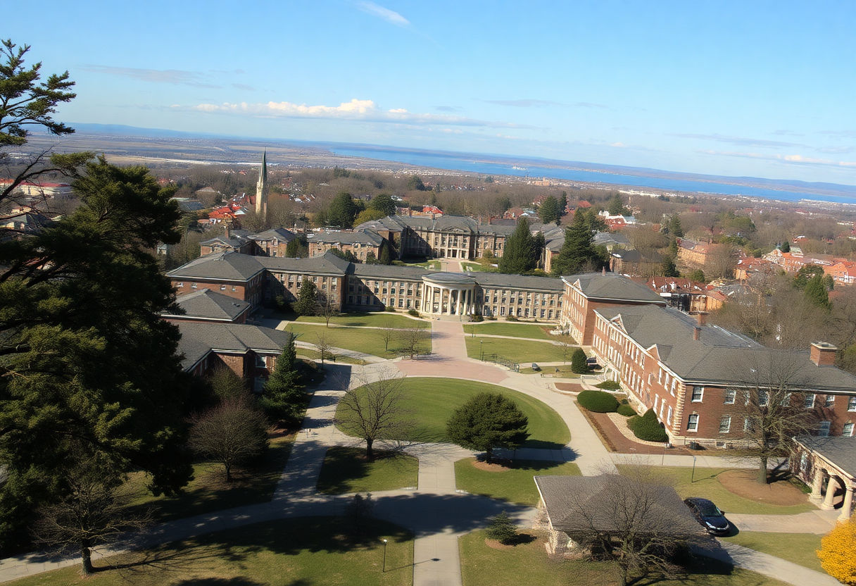 A sprawling campus as a backdrop for tension.