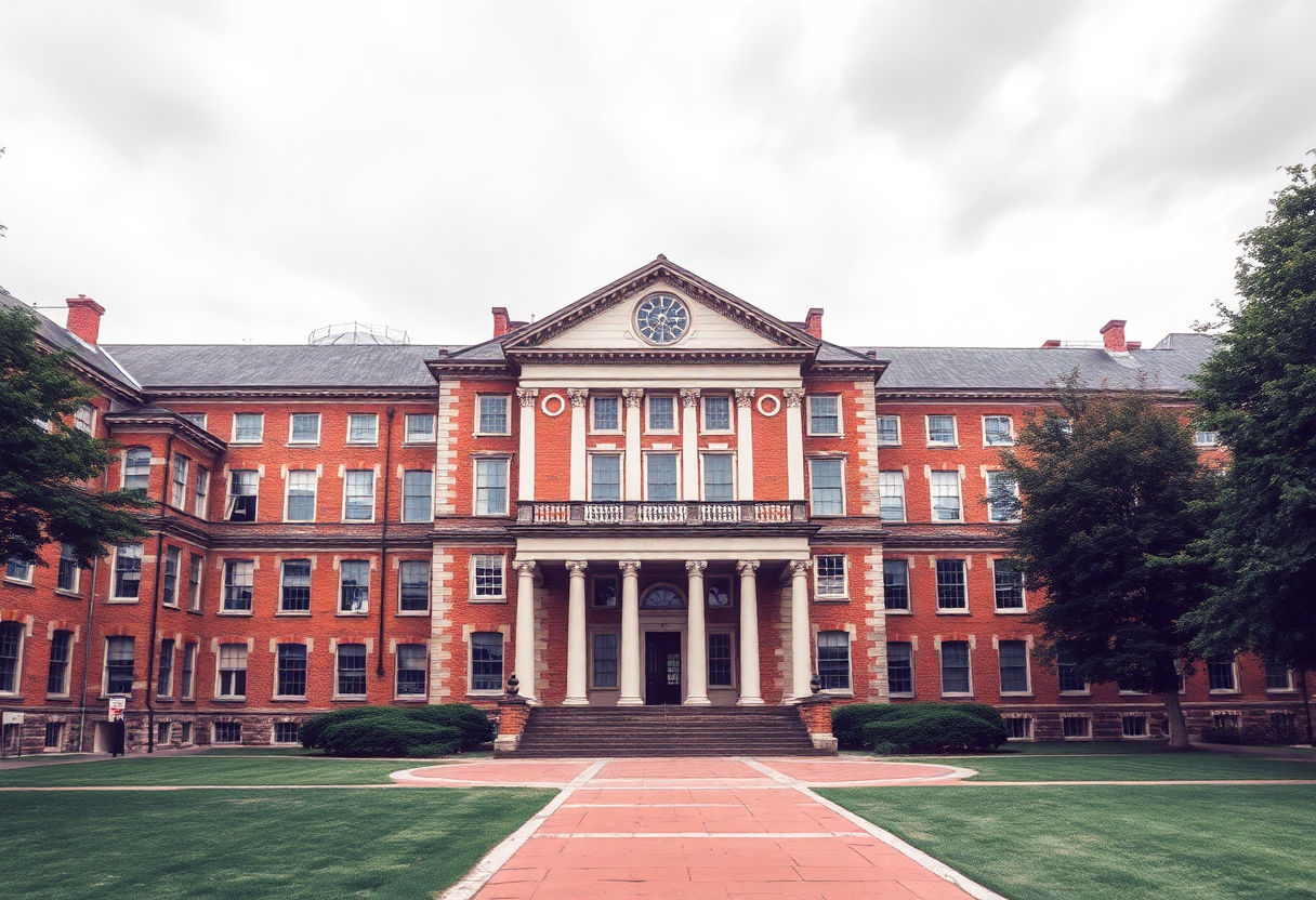An old university building symbolizing the genre's origins.