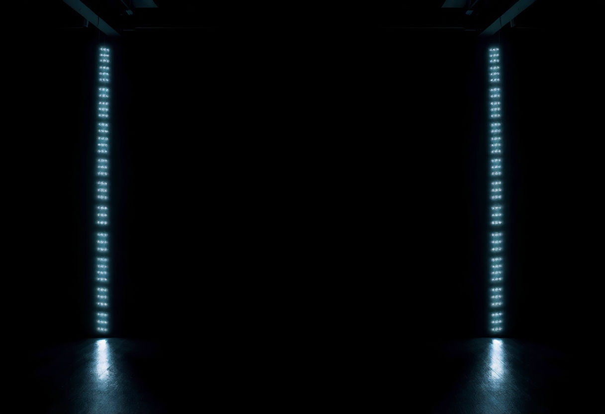 LED lights illuminating a dark room.