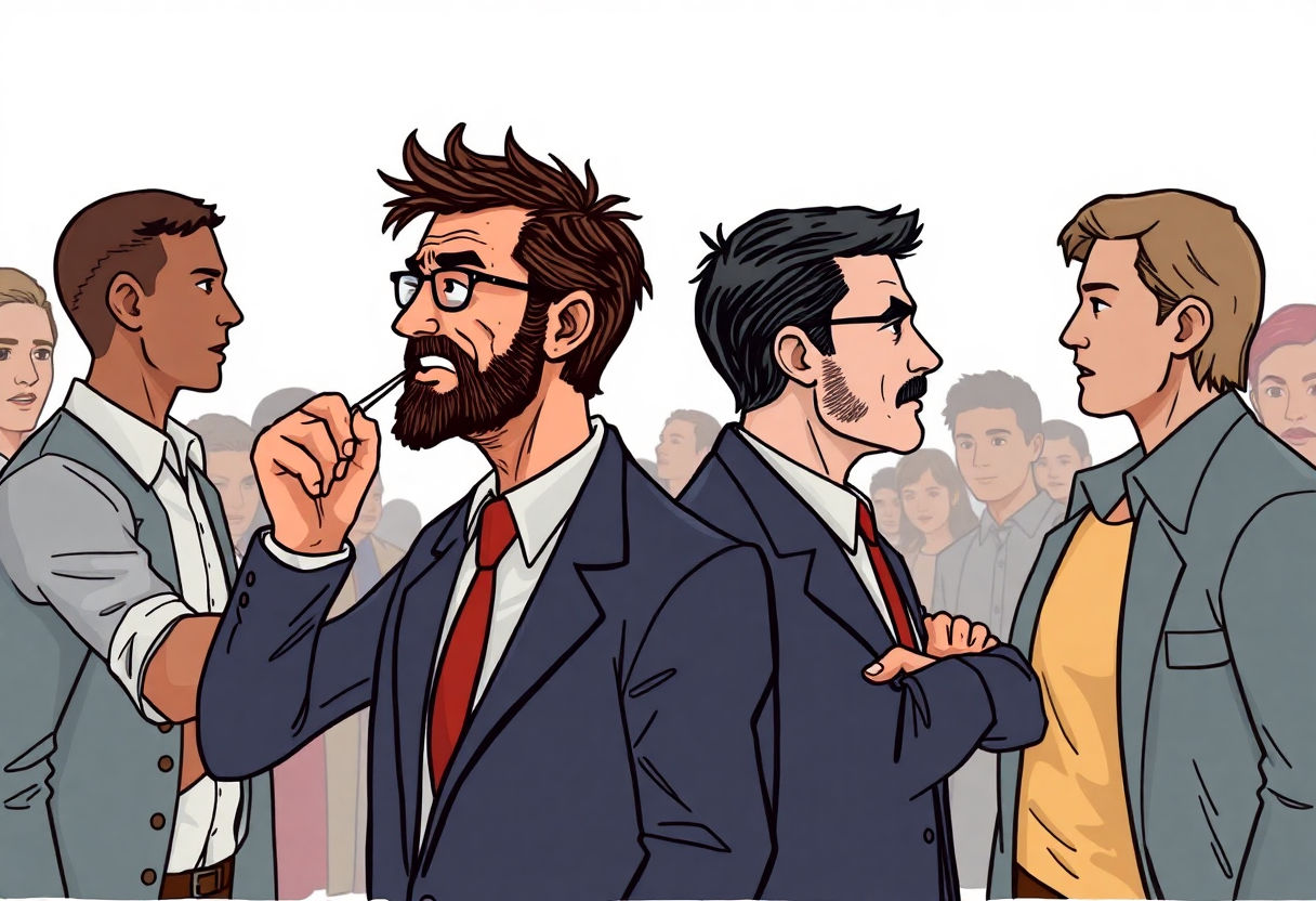 Illustration of conflicting opinions