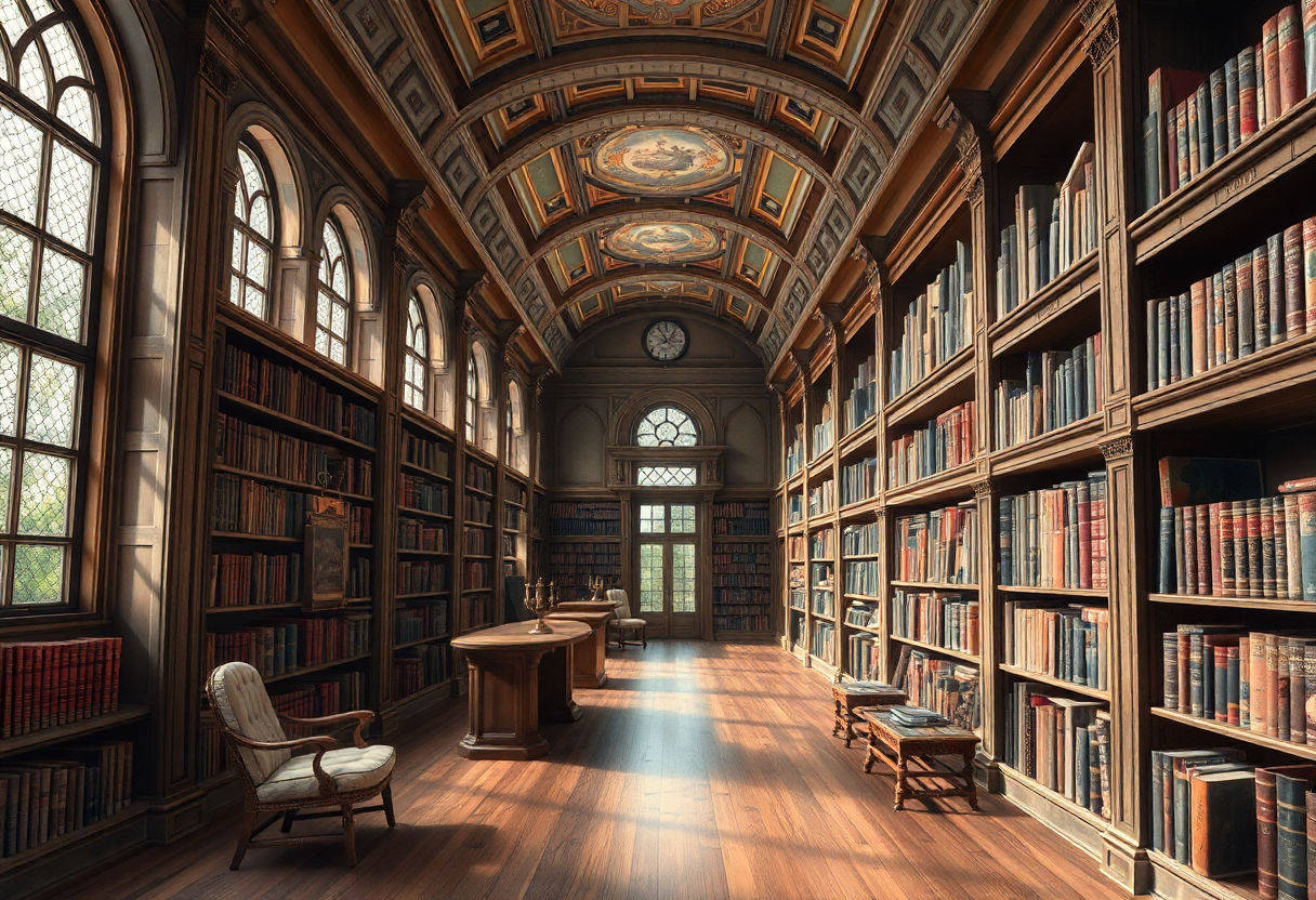 A classic gothic library