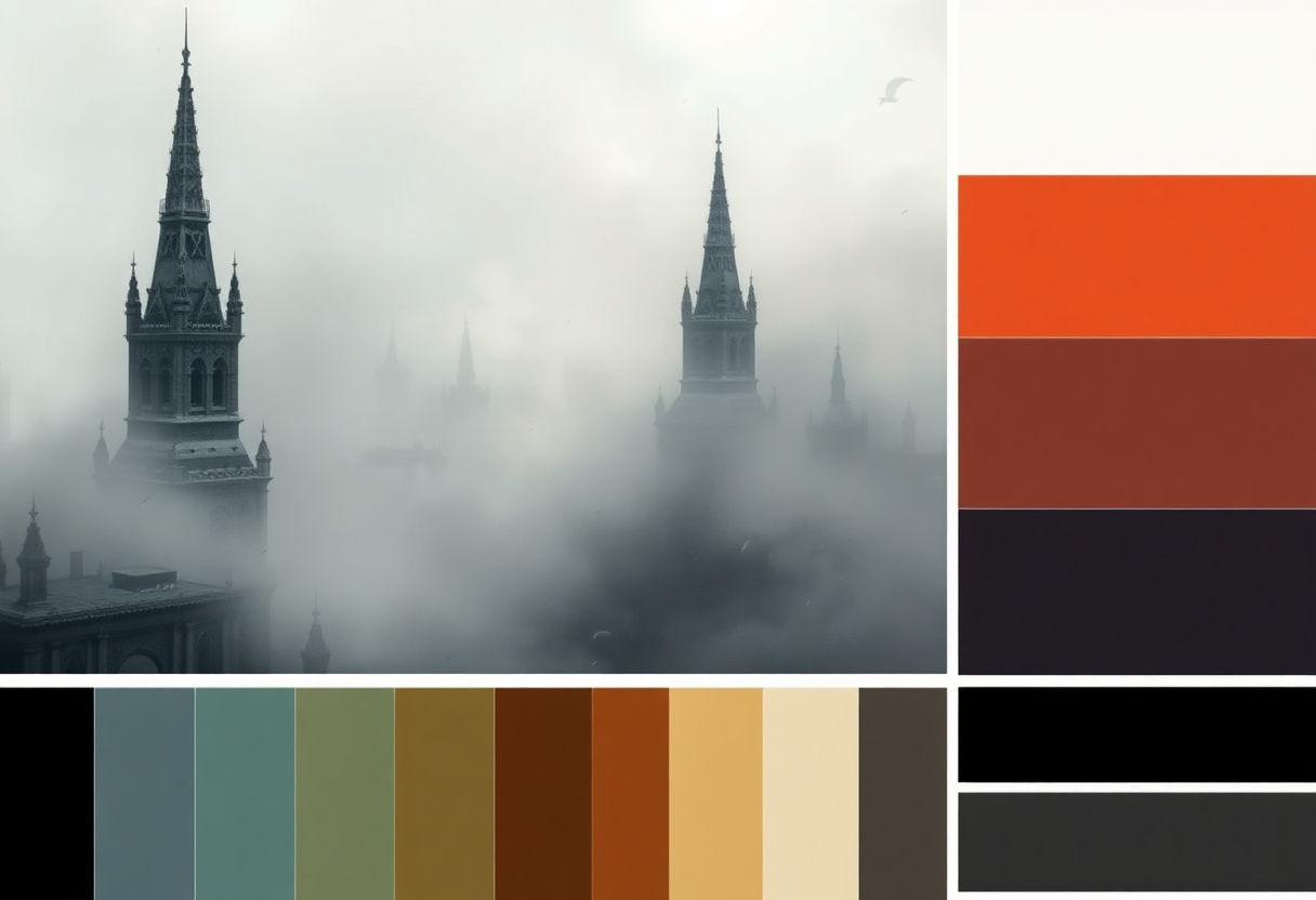 Color palette selection for Dark Academia style