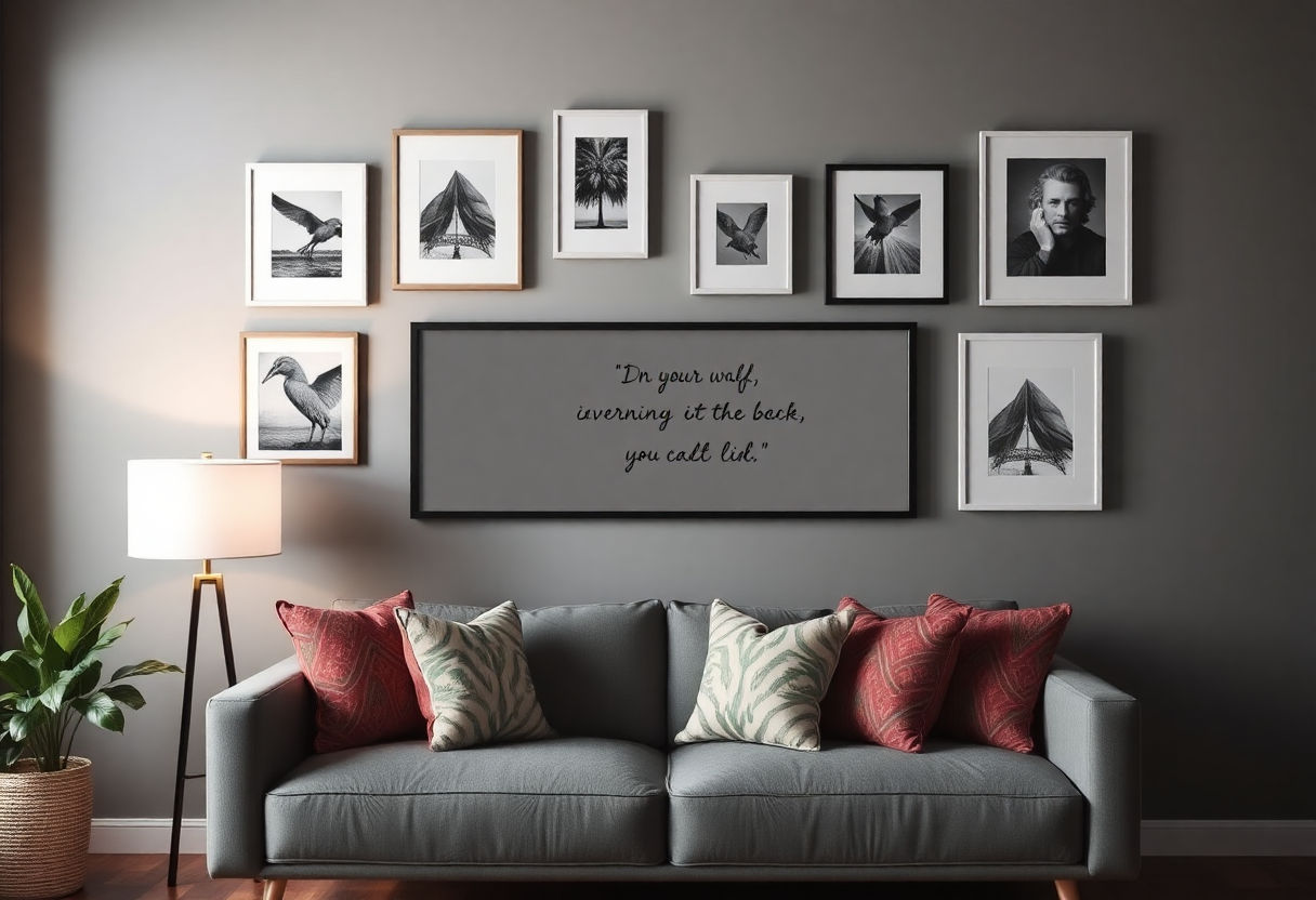 Quote embedded in a gallery wall design
