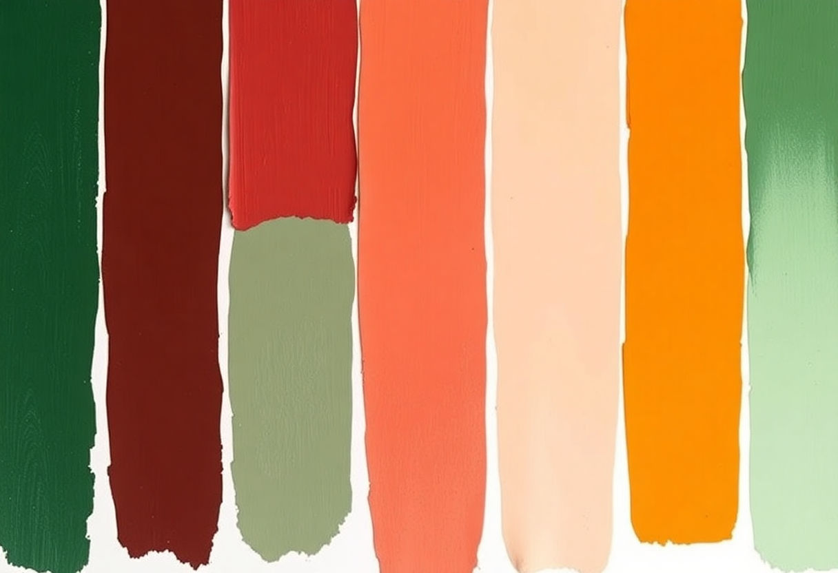 Color swatches ranging from deep greens to rich burgundies.