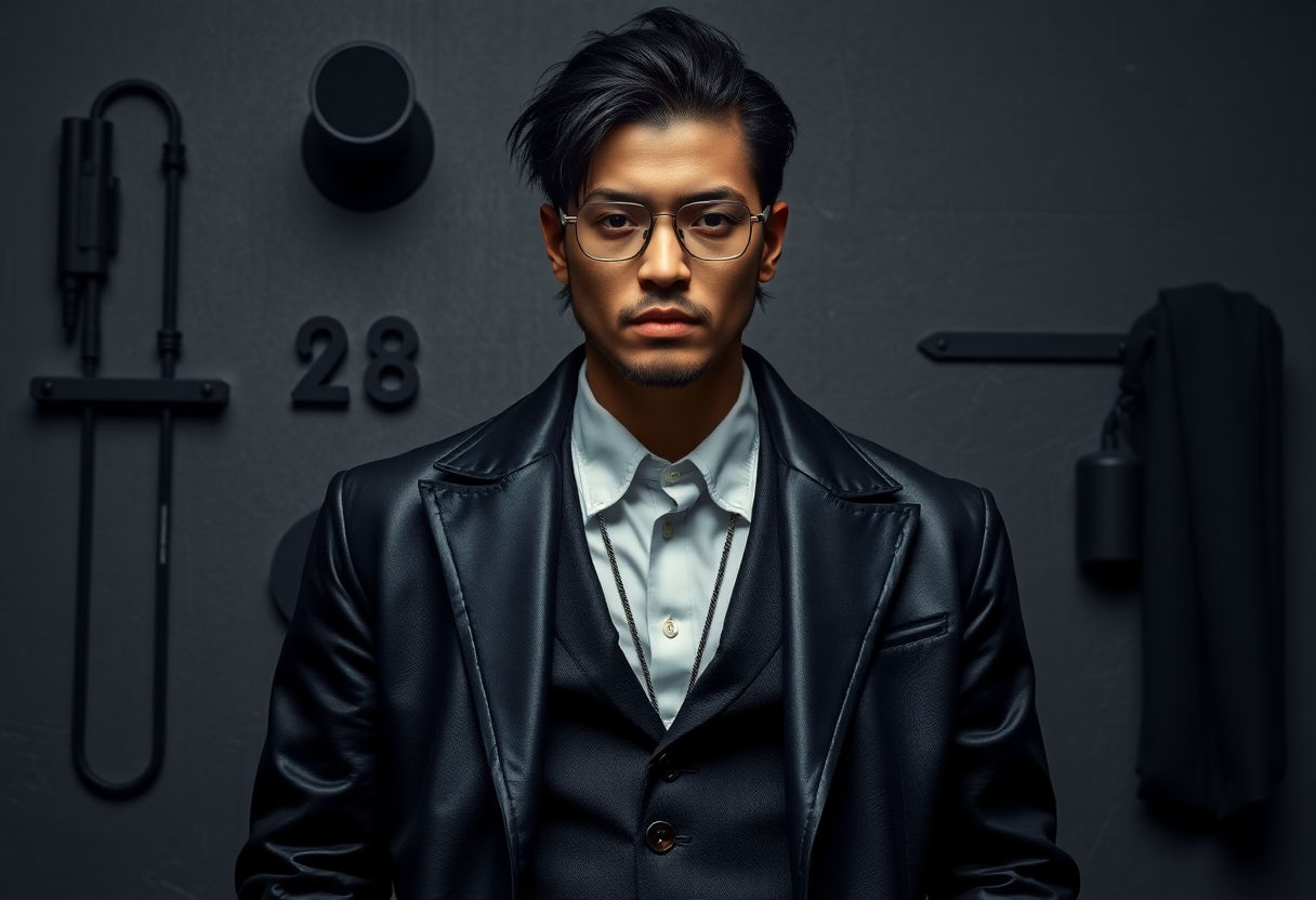 An outfit featuring Modern Dark Academia fashion elements.