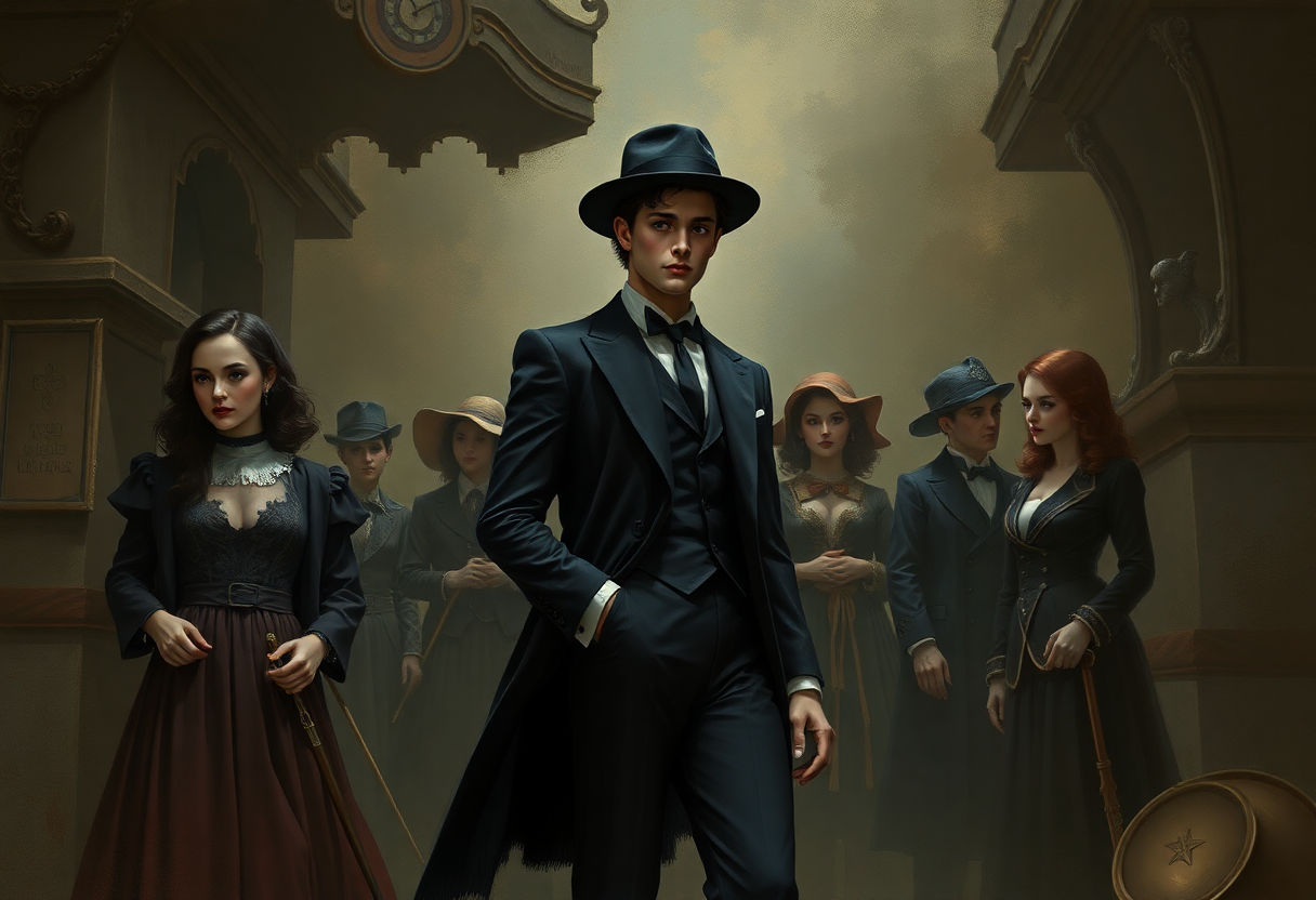 Classic dark academia elements in art and fashion